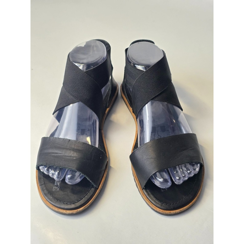 Sorel Ella II Women's Sandals Size 7 Black Leather Ankle Strap Shoes 1787541010 - Picture 9 of 12